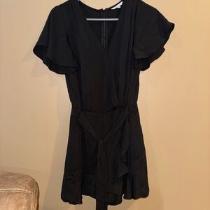 Naked Zebra Black Ruffle Jumpsuit